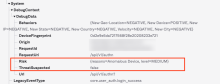 Risk evaluation in the System Log under DebugData