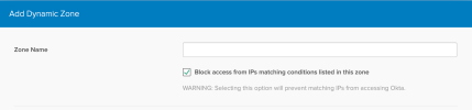 blocklisting an IP zone from the admin console.
