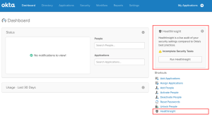 Partial list of HealthInsight security tasks