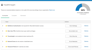 Partial list of HealthInsight security tasks