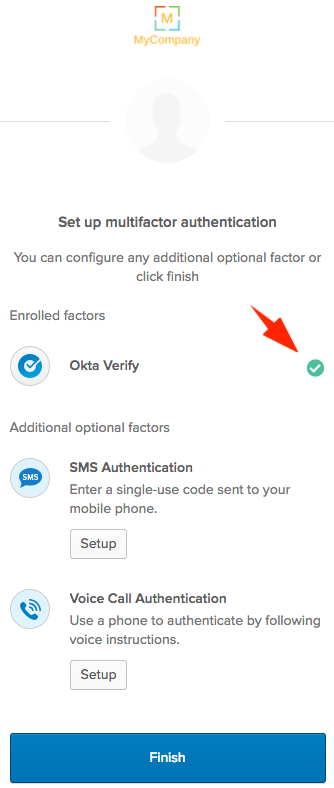 MFA Onboarding page